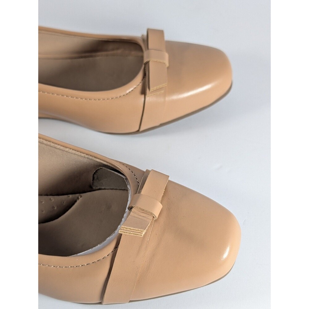 Easy Spirit Gerta e360 Tan Beige Bow Wedge Slip On Shoes Size 7M NIB - Picture 10 of 12